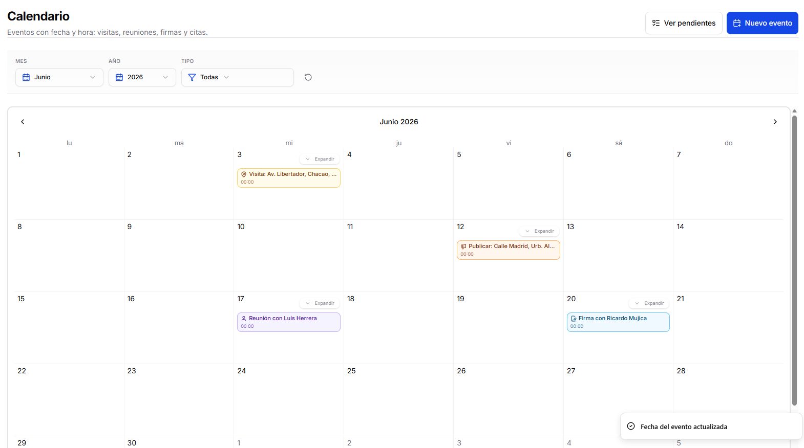 Calendario mensual