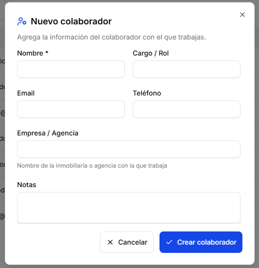 Modal Editar colaborador